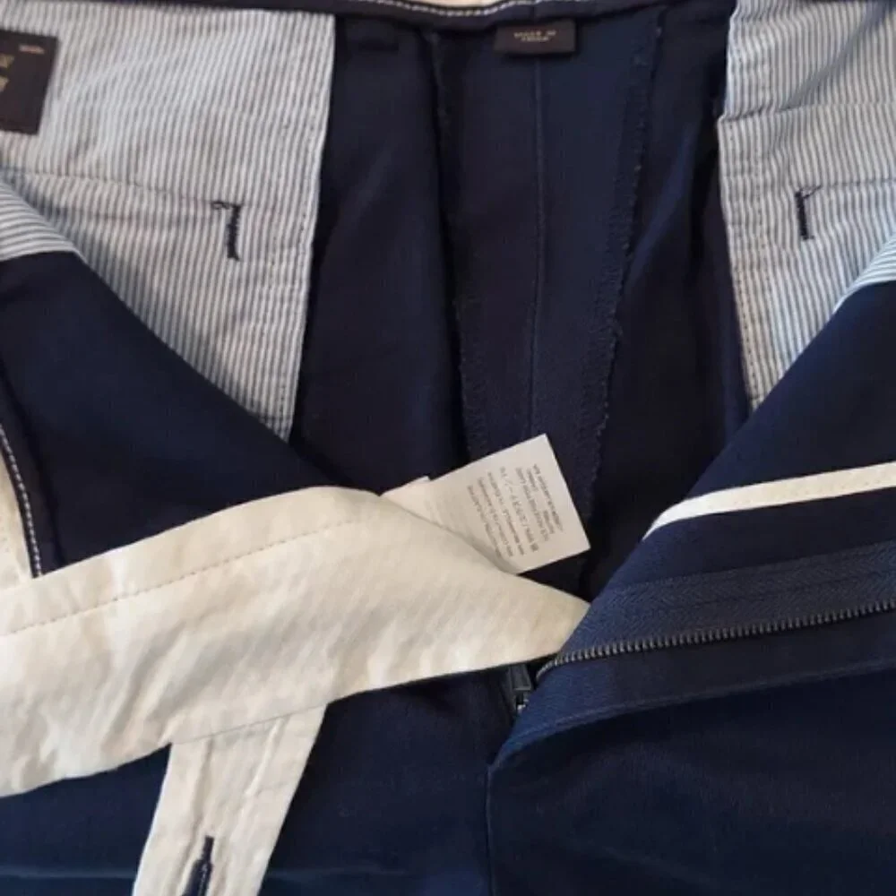 J.CREW BOWERY  PANTS MEN  SIZE W35 L32 NAVY BLUE FORMAL CASUAL STRETCHY  OFFICE